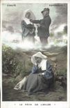 VINTAGE POSTCARD Fantasy the dream of the exilee Religious Woman Equality Hope