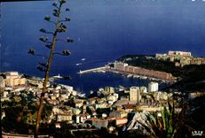 CPM Principaute De Monaco Vue Generale Prise de la Turbie Flamme Couronne du blason Mediterranee