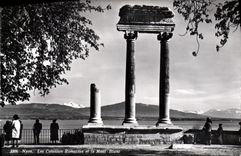 CPM Nyon Les Colonnes Romaines et le Mont Blanc