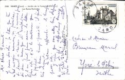 CPM Nimes Jardin de la fontaine Les bains romains