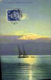CPA Coucher de soleil sur le lac Leman