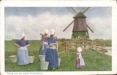 CPA Terug Van de Weide Volendam Moulin a vent