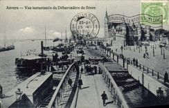 CPA Anvers Vue Instantanee Du Debarcadere Du Steen