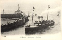 CPA Dieppe Le Steamer Tamise Bateau