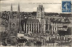 CPA Rouen Eglise Saint Ouen Vue De Ia Cathedrale