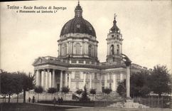 CPA Torino Reale Basilica Di Superga e Monumento ad Umberto 
