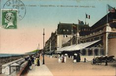 CPA Cabourg Casino Grand Hotel Et Boulevard Des Anglais