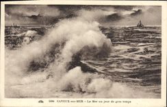 CPA Cayeux Sur Mer La Mer Un Jour De Gros Temps