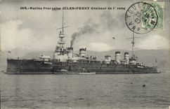CPA Marine Frarncaise Jules Ferry Croiseur De 1er rang