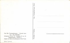 CPA Cie Gle Transatlantique French Line SS De Grasse Ligne le Havre Southampton New York