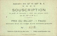 CPA Souscription nationale soldats poilus Militaria 27 et 227eme RI