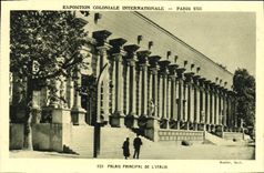 VINTAGE POSTCARD Paris Fair colonial international 1931 Palais the main thing of Italy