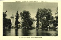 VINTAGE POSTCARD Paris Fair colonial international 1931 Vue overall of the Portuguese section