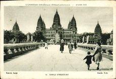 VINTAGE POSTCARD Paris Fair colonial international 1931 Temple d' Angkor Vat