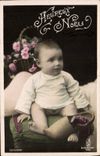 VINTAGE POSTCARD Fantasy Child Christmas Baby