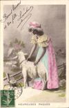 VINTAGE POSTCARD Fantasy Woman Agneaau Sheep