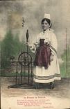 VINTAGE POSTCARD Folklore the ropemaking machine with work