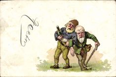 Alcohol de los viejos hombres de los hombres de la fantasía de la POSTAL de la VENDIMIA