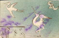 CPA Fantaisie Oiseaux