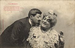 VINTAGE POSTCARD Fantasy Woman Man kisses