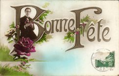 VINTAGE POSTCARD Fantasy Man Good festival