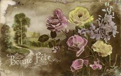 CPA Fantaisie Fleurs