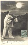 VINTAGE POSTCARD Fantasy Colombine Pierrot