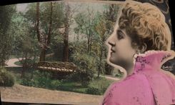 VINTAGE POSTCARD Fantasy Woman Happiness