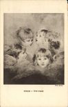 VINTAGE POSTCARD Fantasy Reynolds Heads of angels