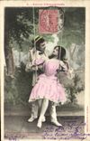 VINTAGE POSTCARD Fantasy Woman Love of Swing
