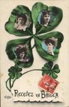 VINTAGE POSTCARD Fantasy Women Clover