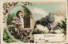 VINTAGE POSTCARD Fantasy Child Rheims Train