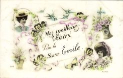 VINTAGE POSTCARD Fantasy Women Emile Saint