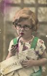 VINTAGE POSTCARD Fantasy Child Pipe Tobacco Newspaper