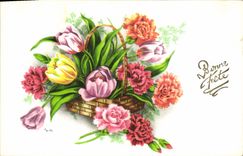 CPA Fantaisie Fleurs