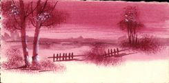 VINTAGE POSTCARD Fantasy Landscape (drawing with the hand)