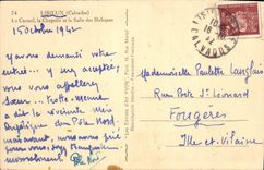 POSTAL Lisieux Carmel de la VENDIMIA la cámara acorazada y el cuarto de las reliquias