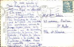 MODERN CARD Palate of Chaillot Built on the site of old Trocadero Paris Boat Barge