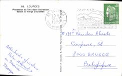 MODERN CARD Heavy Procession of the Very Blessed Sacrament In front of the Couronnee Virgin