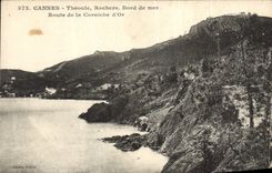CPA Cannes Theoule Rochers Bord de Mer Route de la Corniche d'Or