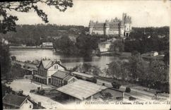 CPA Pierrefonds Le Chateau L'Etang et la gare