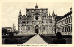 CPA Certosa Di Pavia La Facciata e parte dal Palazzo ducale 