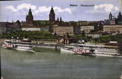 VINTAGE POSTCARD Mainz Rheinansicht