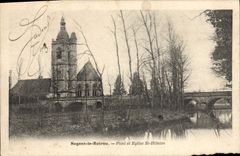 CPA Nogent Le Rotrou Pont et Eglise St Hilaire