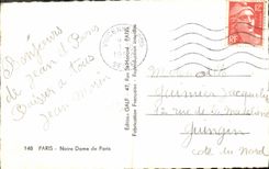VINTAGE POSTCARD Paris Notre Dame of bets