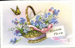 VINTAGE POSTCARD Good Fantaisie Celebrates Butterfly