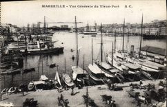 CPA Marseille Vue Generale Du Vieux Port Bateaux