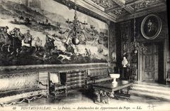 VINTAGE POSTCARD Fontainebleau the Palate Anteroom Of the Apartments Of the Pope