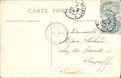 VINTAGE POSTCARD Nice Small bells Woman Lamb