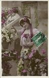 VINTAGE POSTCARD Good Festival Woman St Rene